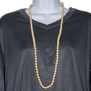 Gorgeous Vintage 35-Inch Faux Pearls Strand Individually Knotted